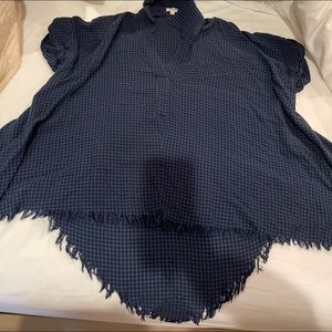 plaid blue and black shirt